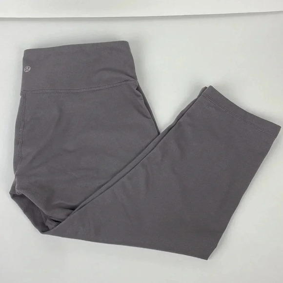 Lululemon grey Wunder  under cropped soot tights activewear capris pants 12 - Picture 8 of 11